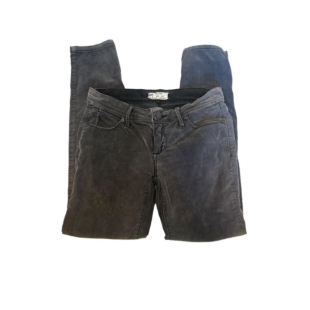 Free People Corduroy Gray Pants Straight‎ Leg Women's Size 25